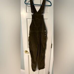 Old Navy Dark Green 100% Cotton Corduroy Overalls